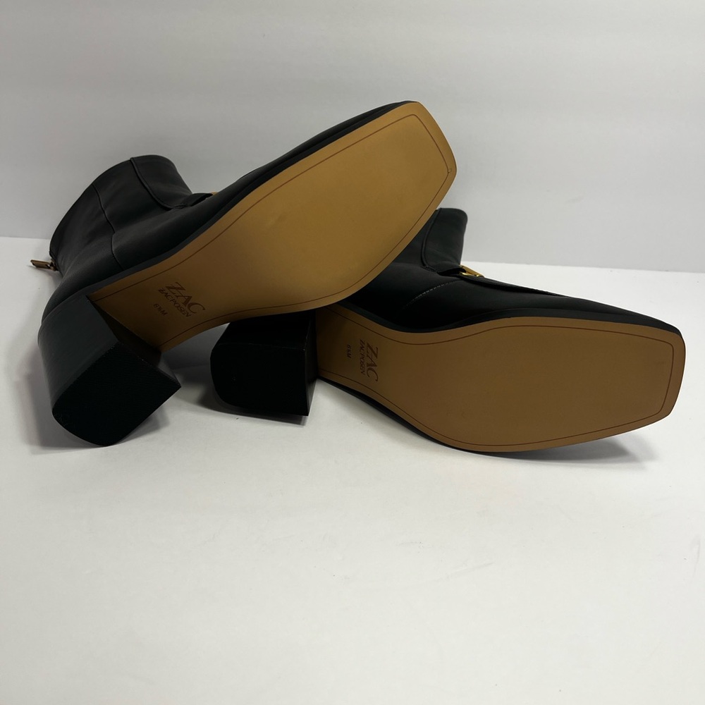 NWOT Zac Posen Metal Bit Leather Equestrian Square Toe Ankle Zipper Boot SZ 6.5 - Picture 6 of 9